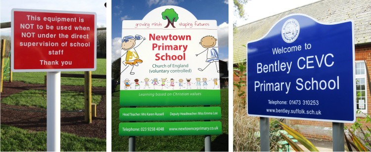 Aluminium School Signs for Newtown Primary School and Bentley CEVC Primary School